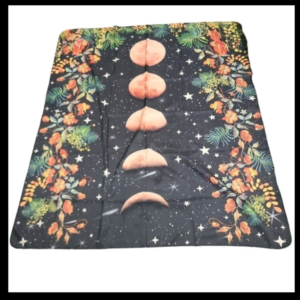 Red moon phases floral Tapestry length 50